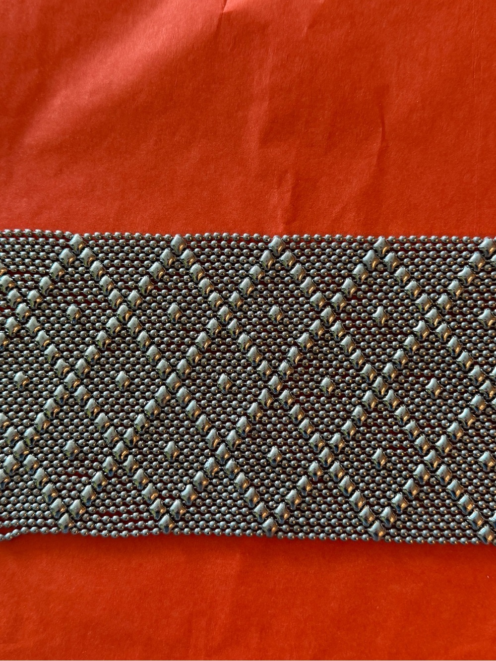 Sergio Gutierrez extra wide silver tone snap wide cuff